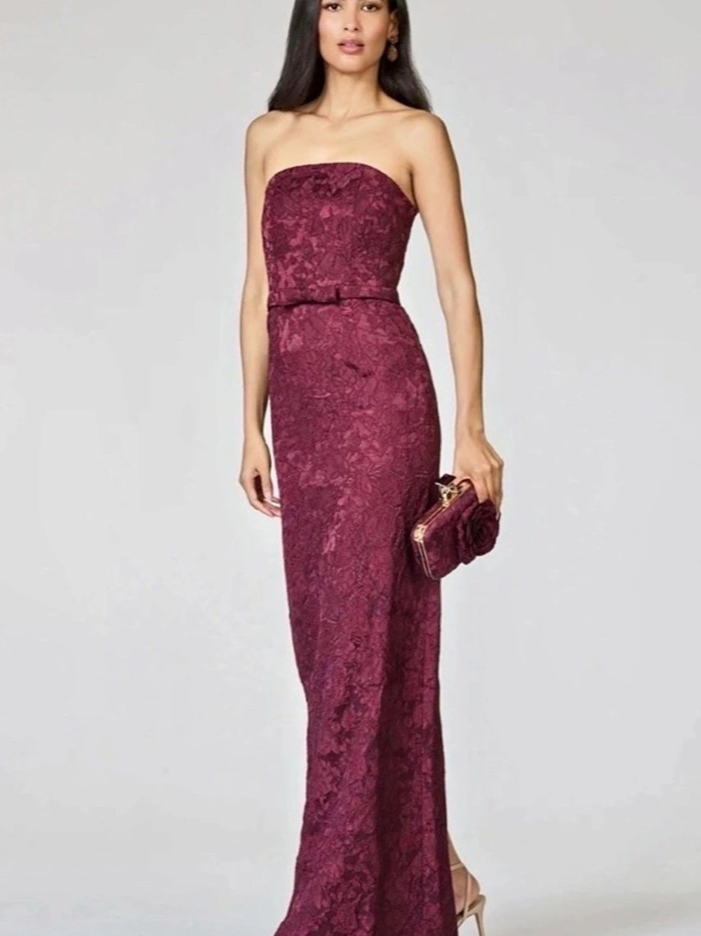 Sachin & Babi Sophia Strapless Jacquard Column Gown 12